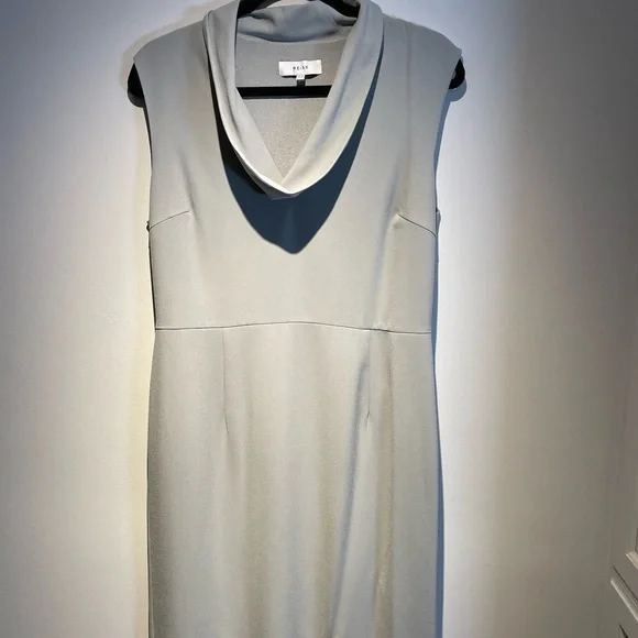 Reiss Light Gray Cowl Neck Midi Dress - Picture 3 of 11